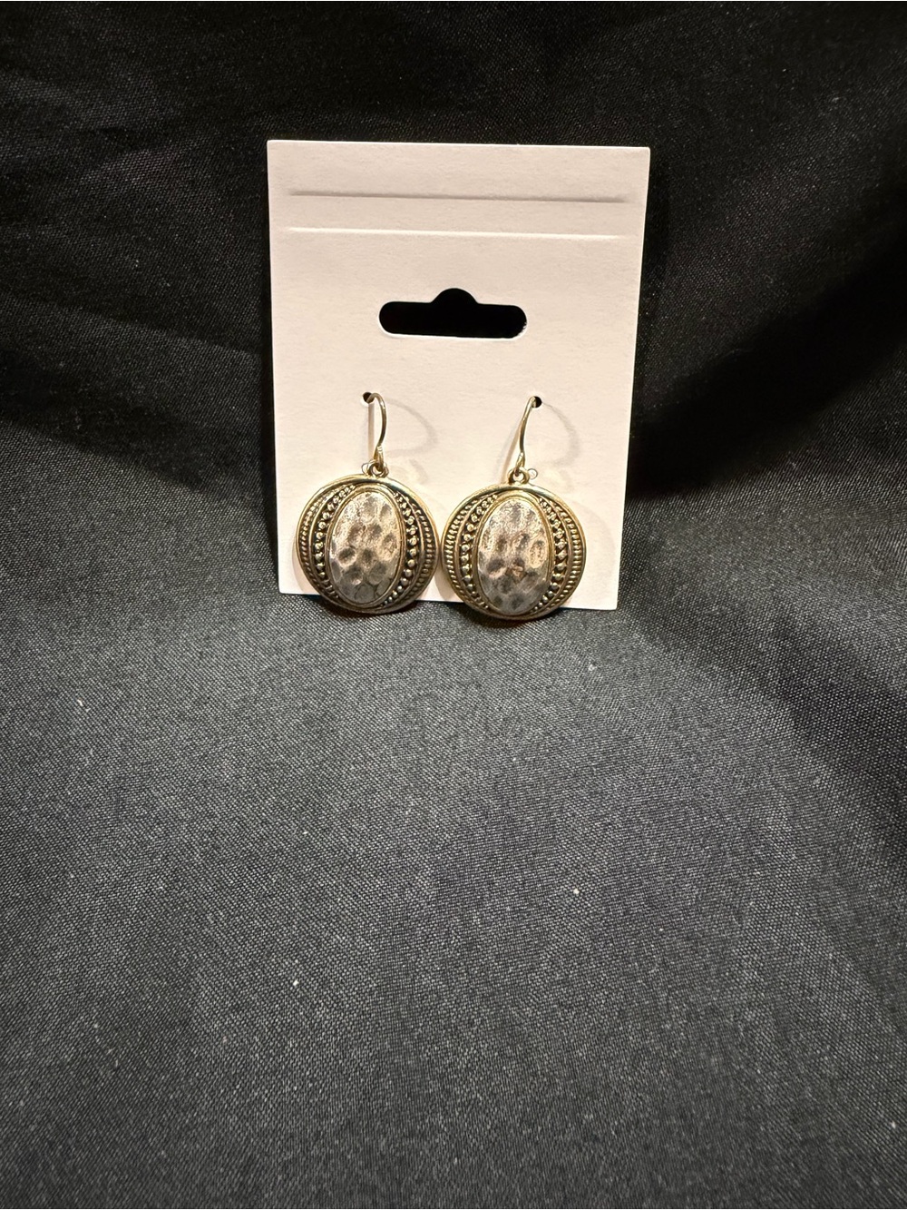 Source Unknown Silver-Tone Textured Round Drop Earrings
